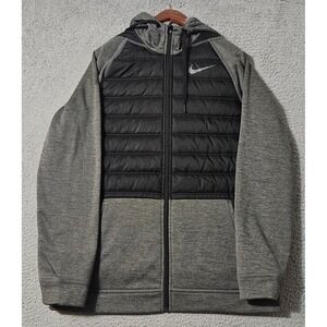 Nike Padded Hoodie / Jacket Size Medium Grey Hood Warm Zip Up BV6298 UCF Knights